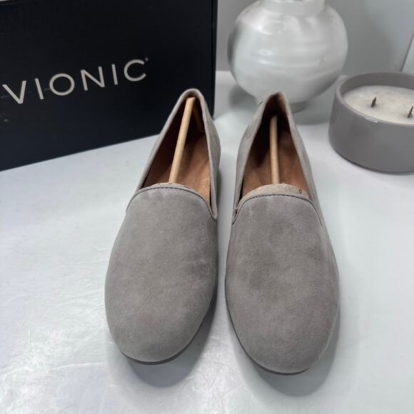 Vionic Willa Slip-on Suede Slip On Flat Dark Taupe Women 6M Tried On - Picture 5 of 10